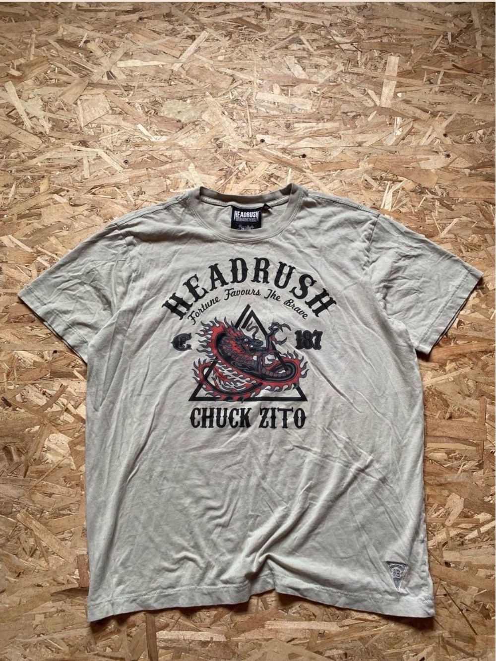 Headrush Chuck Zito Short Sleeve Graphic Tee - Light Gray